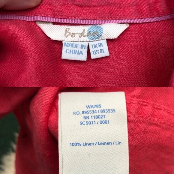 Boden The Linen Shirt Womens 4L - Picture 8 of 8
